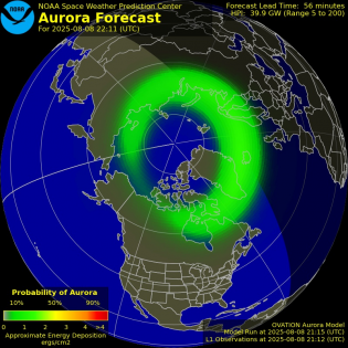 Current Northern hemispheric power input map